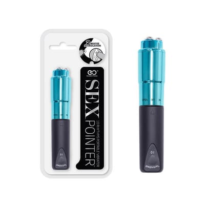 Sex Pointer - Vibrador Estimulador de Clítoris com 3 Esferas em Metal e 10 Modos de Vibração - 12,8 x 2,6 cm | Cor: Azul