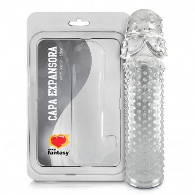 Capa Expansora de Pênis em Silicone - Sexy Fantasy | 16 x 3 cm | Cor: Transparente