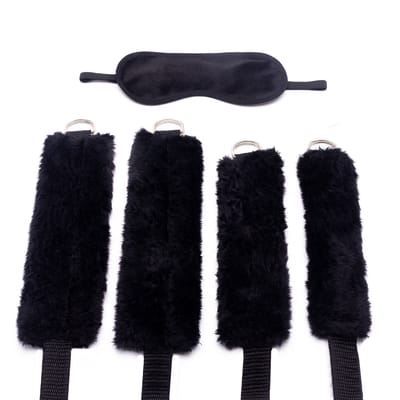 Kit Bondage com Amarras e Venda de Pelúcia - Sexy Fantasy | Disponível em 3 Cores