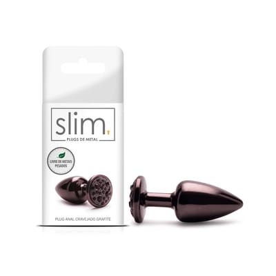 Plug Anal Cônico com Pedrinhas de Cristal na Base - Sexy Fantasy Slim | 6 x 2,6 cm | Disponível em 3 Cores