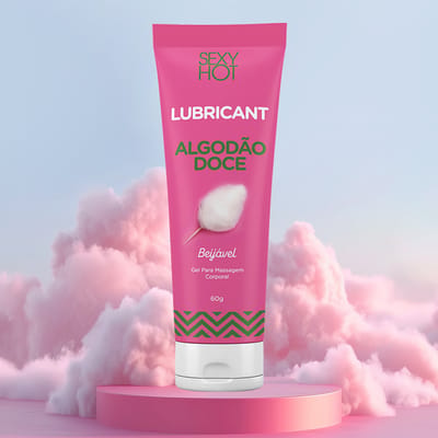 Gel para Massagem Corporal Beijável - Sexy Hot Lubricant Algodão Doce | 60g