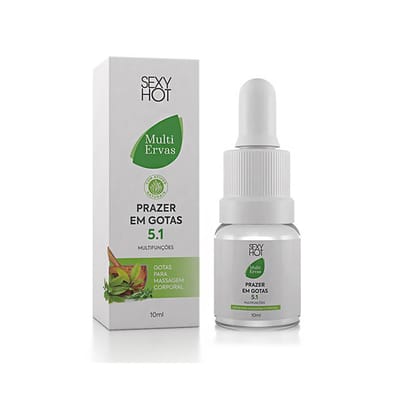 Gel Excitante Unissex Prazer em Gotas 5 em 1 - Sexy Hot Multi Ervas | 10 ml