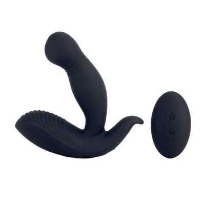 Estimulador de Próstata e Períneo Recarregável em Silicone com 9 Modos de Vibração e Controle Remoto Sem Fio - S-Hande Megatron-RCT | 9,2 x 3 cm