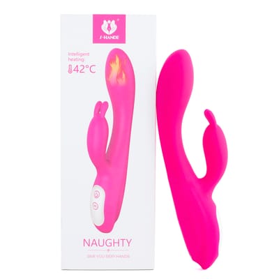 Vibrador Rabbit em Silicone com Aquecimento e 9 Modos de Vibrações - S-Hande Naughty | 12 x 3,3 cm | Disponível em 2 Cores