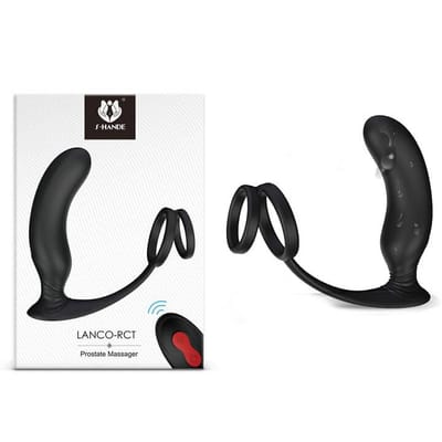 S-Hande Lanco-RCT - Plug Anal Estimulador de Próstata Recarregável, Feito em Silicone com 9 Modos de Vibrações, IPX7 e Controle Remoto sem Fio - 12 x 2,8 cm
