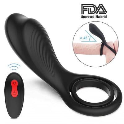 Anel Peniano e Escrotal, Recarregável com 9 Modos de Vibração e Controle Remoto sem Fio - S-Hande Rings | 12,5 x 3,7 cm
