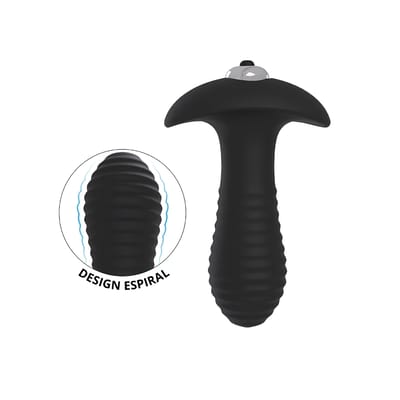 Plug Anal com Textura em Silicone e Vibração Única - S-Hande Spiral |11,5 x 3,2 cm