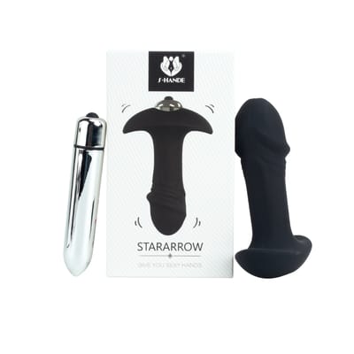 Plug Anal no Formato de Glande em Silicone e Bullet em ABS com Vibração Única - S-Hande StarArrow | 8 x 3 cm