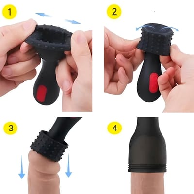 Estimulador Peniano em Silicone Aveludado com 9 Modos de Vibração e Recarregável - S-Hande Wavinglight | 14,2 x 3,8 cm