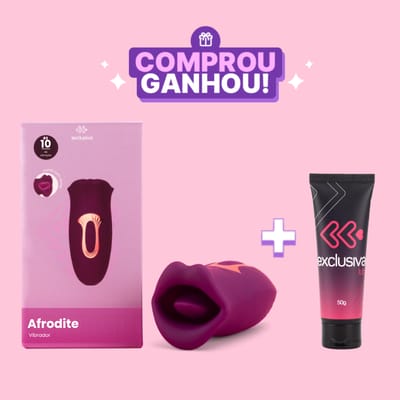 Simulador de Sexo Oral com Formato de Boca, 10 Modos de Vibrações, Estímulos e Recarregável via USB - Exclusiva Afrodite