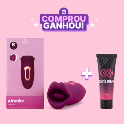 Simulador de Sexo Oral com Formato de Boca, 10 Modos de Vibrações, Estímulos e Recarregável via USB - Exclusiva Afrodite