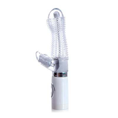 Vibrador Rabbit com Nódulos Massageadores, 3 Modos de Vibração e 3 Velocidades de Rotação - Sio Hime | 10 x 4 cm