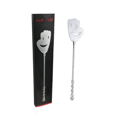 Chibata Feita em Aço com Cabo Anatômico e Mão Sorridente - Spanking Paddle | 43,3 cm