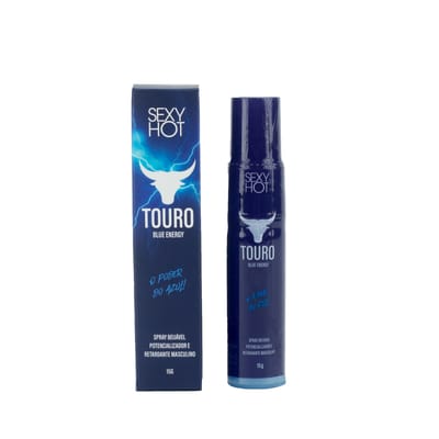 Spray Beijável com Efeito Retardante e Potencializador de Ereção - Sexy Hot Touro Blue Energy | 15g