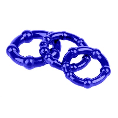 Kit com 3 Anéis Penianos em Tamanhos Diferentes com Esferas Massageadoras - Stay Hard Beaded Cockring | Disponível em 5 Cores