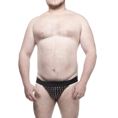 Cueca JockStrap Tapa Sexo com Rebites - Steves Designer Big Man | Plus Size