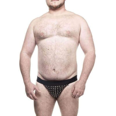 Steves Designer Big Man- Cueca JockStrap Tapa Sexo com Rebites  | Plus Size