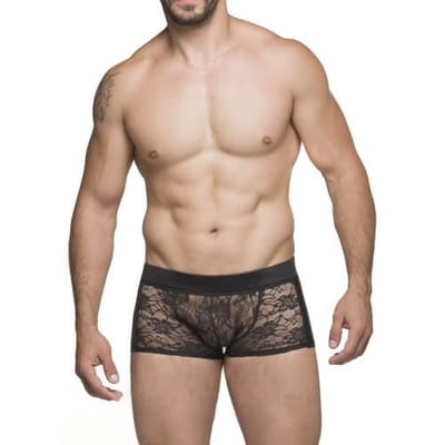 Steves Designer - Cueca Boxer com Renda Florida