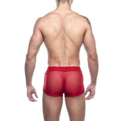 Steves Designer - Cueca Boxer em Tule Transparente | Cor: Vermelho