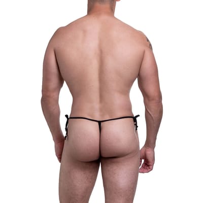 Steves Designer - Cueca Fio Dental em Tule com Amarração Lateral