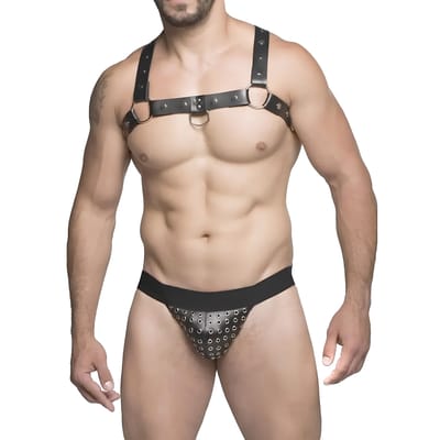 Cueca JockStrap em Cirrê com Detalhes em Ilhós - Steves Designer | Tamanho Único