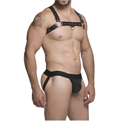 Cueca JockStrap Tapa Sexo em Cirrê com Ilhós - Steves Designer | Tamanho Único