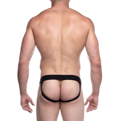 Cueca JockStrap Tapa Sexo Sado Prata em Couro Sintético - Steves Designer