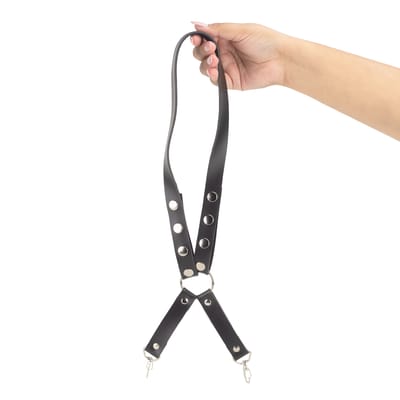 Harness de Perna em Couro Sintético com Fivelas e Mosquetão - Steves Designer | Tamanho Único