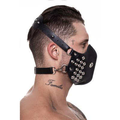 Máscara Para Práticas Fetichistas em Couro Legítimo com Respiro - Steves Designer