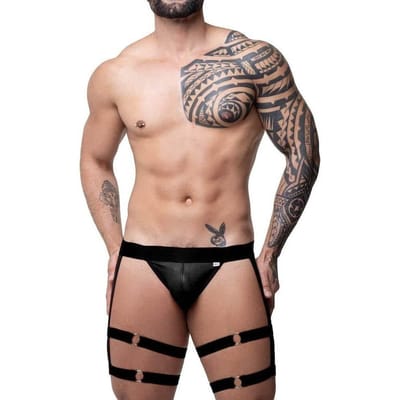 Steves Designer SD Clothing - Cueca Jockstrap com Ligas - Tamanho Único