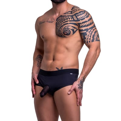 Cueca com Anel Peniano e Capa em Tule - Steves Designer | Disponível em 2 Cores
