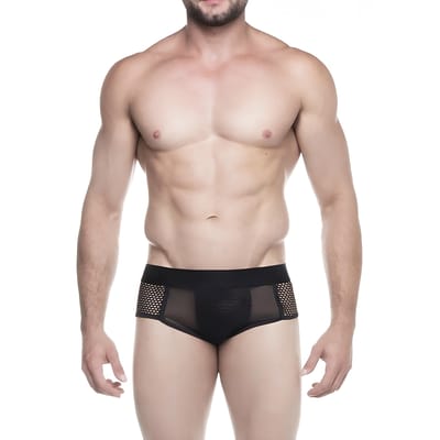 Sungão em Arrastão e Tule Frontal com Transparência - Steves Designer | Tamanho Único