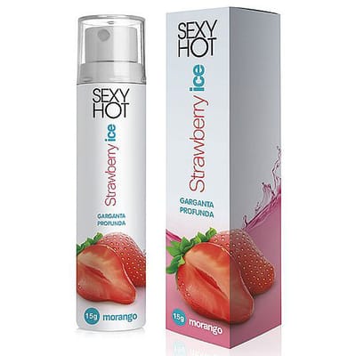 Spray Beijável Facilitador de Garganta Profunda - Sexy Hot Strawberry Ice | 15g