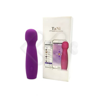 Mini Massageador Recarregável em Silicone Soft Touch com 10 Modos de Vibração e Controle por Aplicativo - Tani | 14,9 x 3,6 cm | Disponível em 2 Cores