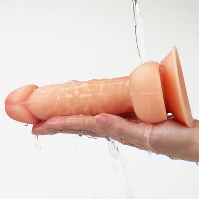 Prótese Peniana Realística em TPE com Escroto, Veias Salientes e Ventosa - Lovetoy The Ultra Soft Dude 7.0 | 13 x 3,6 cm