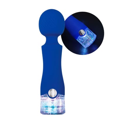 Varinha Mágica Massageadora em Silicone com 10 Modos de Vibração, Luz LED e Glitter na Base - Evolved Dazzle | 15,3 x 3,8 cm