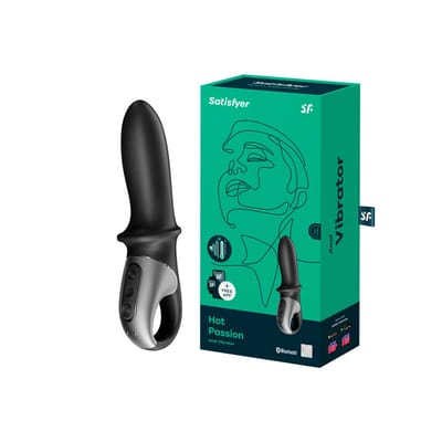 Vibrador Anal em Silicone com 12 Modos de Vibração, App Interativo e Função Aquecimento - Satisfyer Hot Passion | 9,5 x 3,3 cm