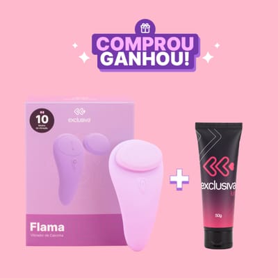 Vibrador de Calcinha com 10 Modos de Vibração e Imã para Prendê-lo na Peça Intima e Aplicativo Interativo - Exclusiva Flama