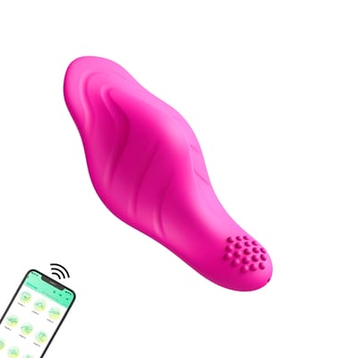 Vibrador para Calcinha com Controle Via Aplicativo, 9 Modos de Vibração, Textura de Nódulos e Recarregável - Butterfly | 8,3 x 3,9 cm