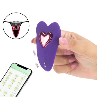 Vibrador de Calcinha no Formato de Coração com 9 Modos de Vibrações, Controle por App e Carregamento via Cabo USB Magnético - Red Heart | Disponível em 2 Cores