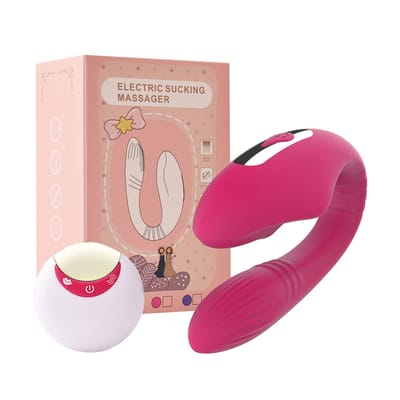 Vibrador Para Casal Recarregável com 8 Modos de Vibrações, 5 Modos de Pulsação e Controle Remoto Sem Fio - Eletric Sucking Massager | 10 x 5,1 cm | Disponível em 3 Cores
