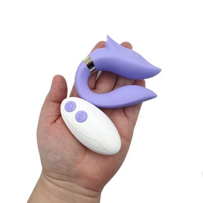 Vibrador de Casal Recarregável em Silicone com Formato de Raposa, 9 Modos de Vibração e Controle Remoto - Couple Toys | 7,5 x 2,6 cm | Disponível em 2 Cores