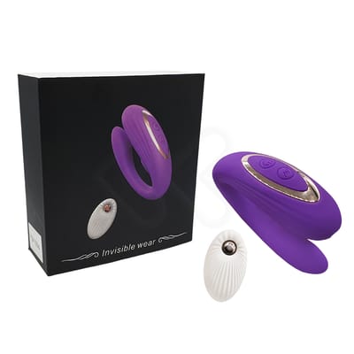 Vibrador de Casal em Silicone com 6 Modos de Vibração e Pulsação, Controle Remoto Sem Fio e Carregamento Via Cabo USB - Invisible Wear | 8,6 x 2,2 cm
