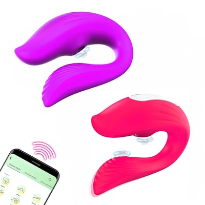 Vibrador de Casal em Silicone com 9 Modos de Vibrações e Pulsações, Controle via Aplicativo e Recarregável - SI | Disponível em 2 Cores