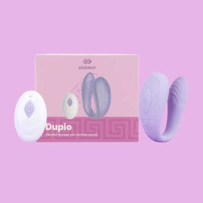 Vibrador de Casal em Silicone Macio com 9 Modos de Vibração e Controle Remoto Sem Fio - Exclusiva Dupio