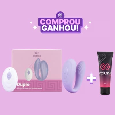 Vibrador de Casal em Silicone Macio com 9 Modos de Vibração e Controle Remoto Sem Fio - Exclusiva Dupio