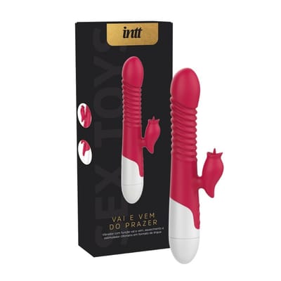 Vibrador de Clitóris e Ponto G Recarregável com 12 Modos de Vibrações e 3 Modos Vai e Vem - Intt Vai e Vem do Prazer | 14,0 x 3,6 cm