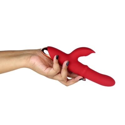 Vibrador de Clitóris e Ponto G em Silicone com Anel Estimulador, 10 Modos de Vibrações, 10 Funções de Dedilhar e Recarregável - SI Star | 12 x 3,5 cm | Disponível em 2 Cores