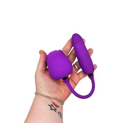 Vibrador Duplo Flexível em Silicone com 10 Tipos de Movimento de Vai e Vem e Pulsações - Vibrator | Disponível em 2 cores