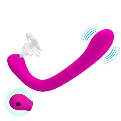 Vibrador Duplo Recarregável em Silicone com 12 Modos de Vibração e 4 Níveis de Pulsação - Pretty Love Alex | 19,5 x 3,9 cm